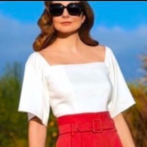 Antonio melani penelope white linen top